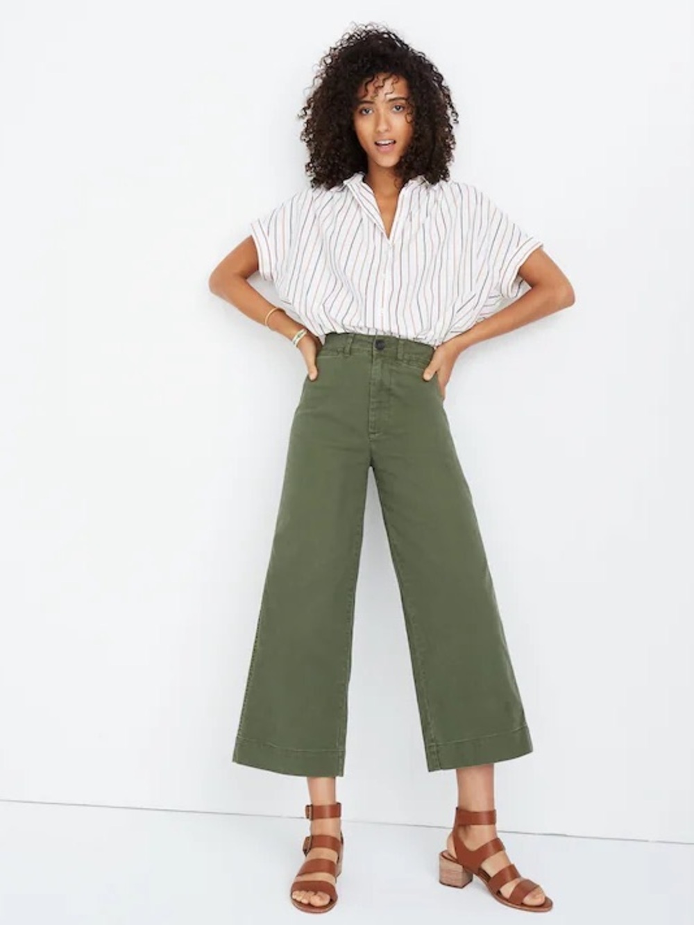 Madewell Emmett Wide Leg Cropped Pants - khaki green - 27 - Picture 11 of 11
